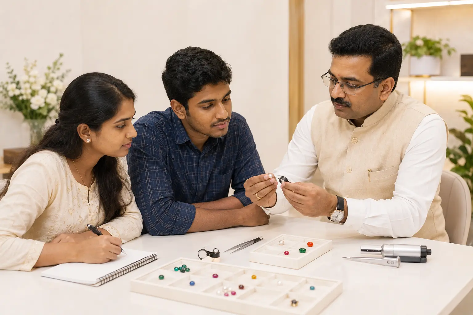 Introduction to Gemology course — hands-on lab session